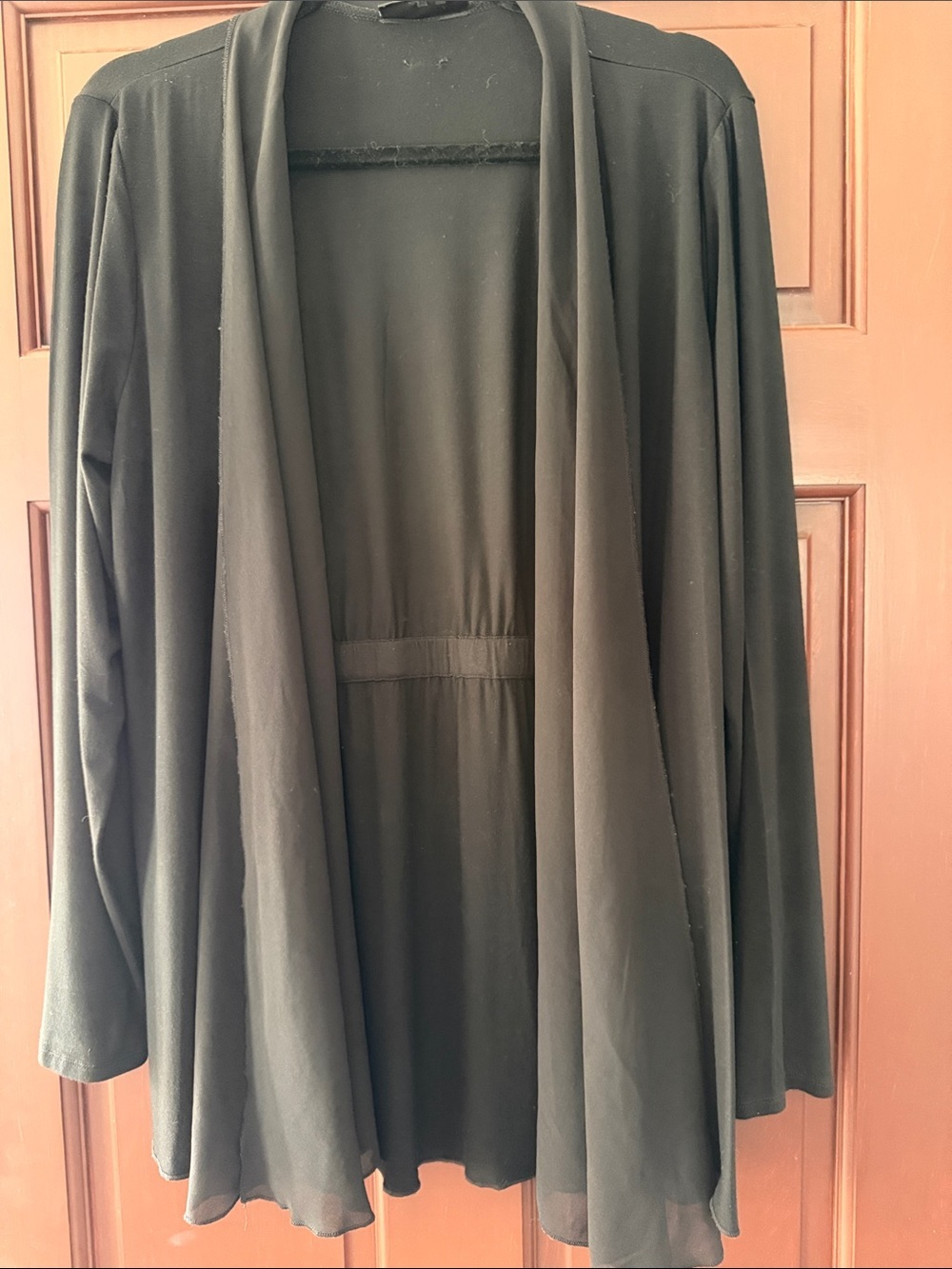 DKNY Black Lightweight Open Drape Cardigan